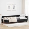 Lova Kampinė lovos konstrukcija Juodas 90 cm x 190 cm Aksomas