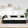 Lova Kampinė lovos konstrukcija Juodas 80 cm x 200 cm audinys