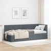 Lova Kampinė lovos konstrukcija Tamsiai pilka 80 cm x 200 cm Aksomas