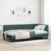 Lova Kampinė lovos konstrukcija Tamsiai žalia 90 cm x 200 cm Aksomas