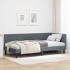 Lova Kampinė lovos konstrukcija Tamsiai pilka 90 cm x 190 cm Aksomas