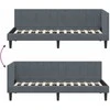 Lova Kampinė lovos konstrukcija Tamsiai pilka 80 cm x 200 cm Aksomas