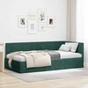 Lova Kampinė lovos konstrukcija Tamsiai žalia 90 cm x 190 cm Aksomas