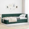 Lova Kampinė lovos konstrukcija Tamsiai žalia 90 cm x 200 cm Aksomas