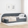 Lova Kampinė lovos konstrukcija Tamsiai pilka 90 cm x 190 cm Aksomas