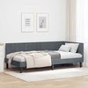 Lova Kampinė lovos konstrukcija Tamsiai pilka 90 cm x 190 cm Aksomas