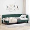Lova Kampinė lovos konstrukcija Tamsiai žalia 90 cm x 200 cm Aksomas