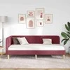 Lova Kampinė lovos konstrukcija Vyno raudona 90 x 200 cm audinys