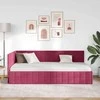 Lova Kampinė lovos konstrukcija Vyno raudona 90 cm x 190 cm Aksomas