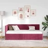 Lova Kampinė lovos konstrukcija Vyno raudona 90 cm x 190 cm Aksomas