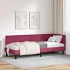 Lova Kampinė lovos konstrukcija Vyno raudona 80 cm x 200 cm Aksomas