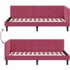 Lova Kampinė lovos konstrukcija Vyno raudona 90 cm x 190 cm Aksomas
