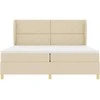 Kiemas lova su čiužiniu Kreminė 200 x 200 cm audinys