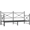 Lova kušetė su kušete be čiužinio Juodas 90x200 cm Plienas