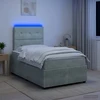 Lova LED lovos čiužinys su LED apšvietimu Šviesiai pilka Aksomas