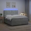 Lova LED lovos čiužinys su LED apšvietimu Šviesiai pilka Aksomas