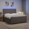 Lova LED lovos čiužinys su LED apšvietimu Taupe 200 x 200 cm Audinys