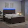 Lova LED lovos čiužinys su LED apšvietimu Tamsiai rudas 200 x 200 cm