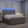 Lova LED lovos čiužinys su LED apšvietimu Taupe 200 x 200 cm Audinys
