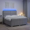 Lova LED lovos čiužinys su LED apšvietimu Šviesiai pilka Audinys