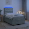 Lova LED lovos čiužinys su LED apšvietimu Šviesiai pilka Aksomas