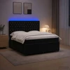 Lova LED lovos čiužinys su LED apšvietimu Juoda 140 x 200 cm Aksomas
