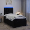 Lova LED lovos čiužinys su LED apšvietimu Juoda 120 x 190 cm Aksomas