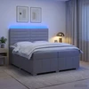 Lova LED lovos čiužinys su LED apšvietimu Šviesiai pilka Audinys
