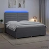 Lova LED lovos čiužinys su LED apšvietimu Šviesiai pilka Audinys