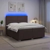 Lova LED lovos čiužinys su LED apšvietimu Tamsiai rudas 200 x 200 cm