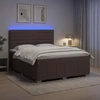 Lova LED lovos čiužinys su LED apšvietimu Tamsiai rudas 180 x 200 cm