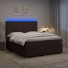Lova LED lovos čiužinys su LED apšvietimu Tamsiai rudas 200 x 200 cm