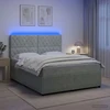 Lova LED lovos čiužinys su LED apšvietimu Šviesiai pilka Aksomas