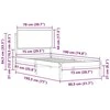 Lova Lovo rėmas su apmuštu galvūgaliu Šviesiai pilka 75 x 190 cm