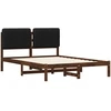 Lova Lovo rėmas su apmuštu galvūgaliu Tamsiai ruda ir juoda