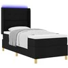 Kiemas lova su LED juostelėmis Juoda 90 x 190 cm audinys