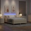 LED Čiužinio Lova su galvūgalio Kreminė 160 x 200 cm audinys