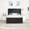 Kiemas lova su LED juostelėmis Juoda 140 x 200 cm Aksomas