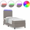 Kiemas lova su čiužiniu su LED Taupe 100 x 200 cm audinys