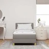 LED Čiužinio Lova su LED juostelėmis Taupe 100 x 200 cm audinys