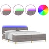 LED Čiužinio Lova su galvūgalio Taupe 200 x 200 cm audinys