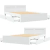 Lova Lovos rėmas 2 pcs Baltas 137 x 188 cm Apdirbta mediena