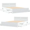 Lova Lovos rėmas 2 pcs Baltas 150 x 200 cm Apdirbta mediena