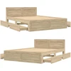 Lova Lovos rėmas 2 pcs Sonoma 137 x 188 cm Apdirbta mediena