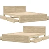 Lova Lovos rėmas 2 pcs Sonoma 153 x 203 cm Apdirbta mediena