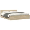 Lova Lovos rėmas 2 pcs Sonoma 193 x 203 cm Apdirbta mediena
