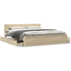 Lova Lovos rėmas 2 pcs Sonoma 193 x 203 cm Apdirbta mediena