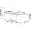 Lova Lovos rėmas Balta 75 x 190 cm Kietos pušies mediena