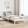 Lova Lovos rėmas Balta ir šviesiai pilka 75 x 190 cm Pušies masyvas