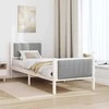 Lova Lovos rėmas Balta ir šviesiai pilka 75 x 190 cm Pušies masyvas